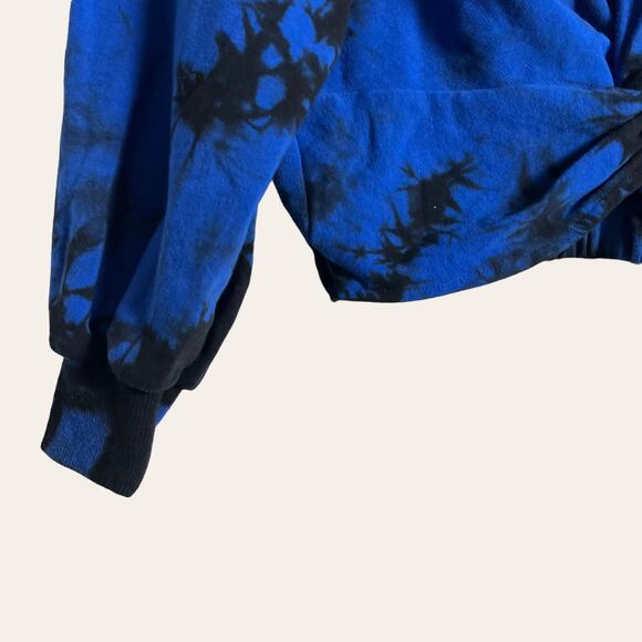 Alice + Olivia Ansley Blue Black Tie Dye Crewneck Pullover Sweater Size S - Picture 6 of 9